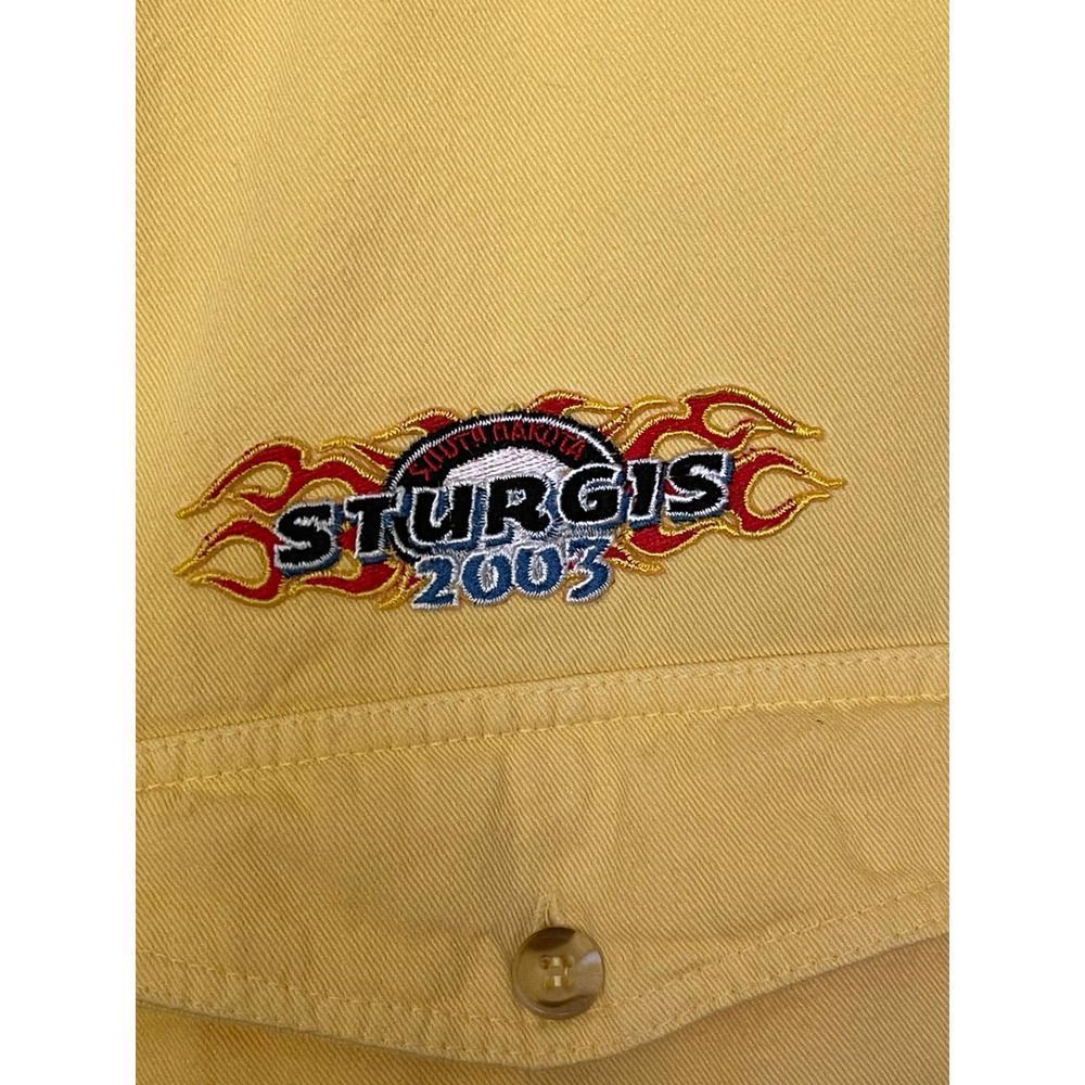 VTG Retro Sturgis 2003 South Dakota Yellow Motorcycle XXL Vest Jacket - Picture 8 of 9
